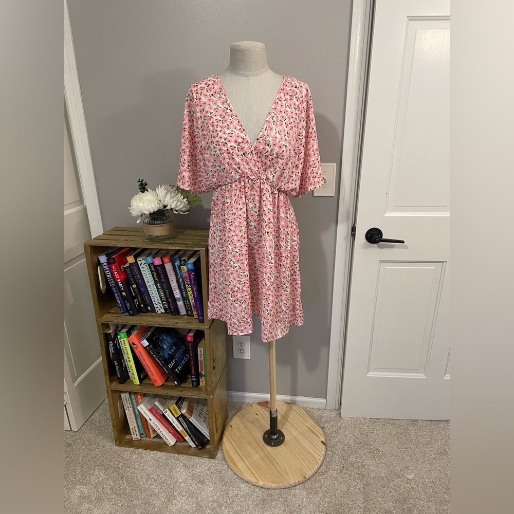 Pink Floral Mini Dress